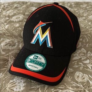 New Era Black and Orange Miami Marlins Cap